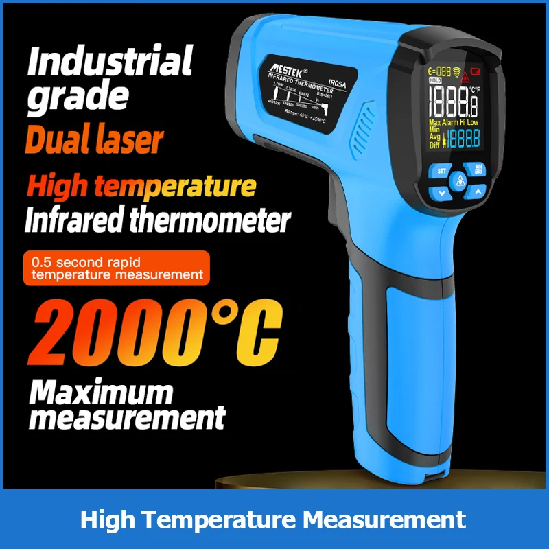 Industrial Laser Uses - Digital Non-contact Infrared Thermometer Color Screen