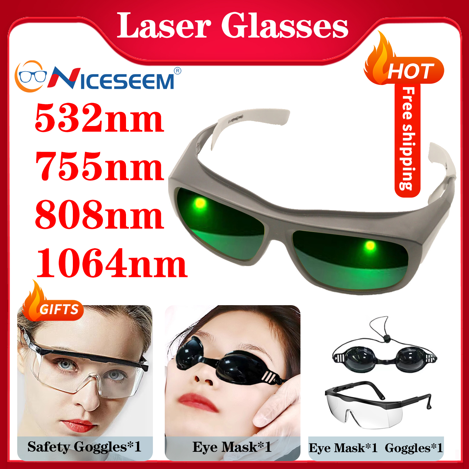 Industrial Laser Glasses - Laser Protective Glasses Hair Removal Goggles