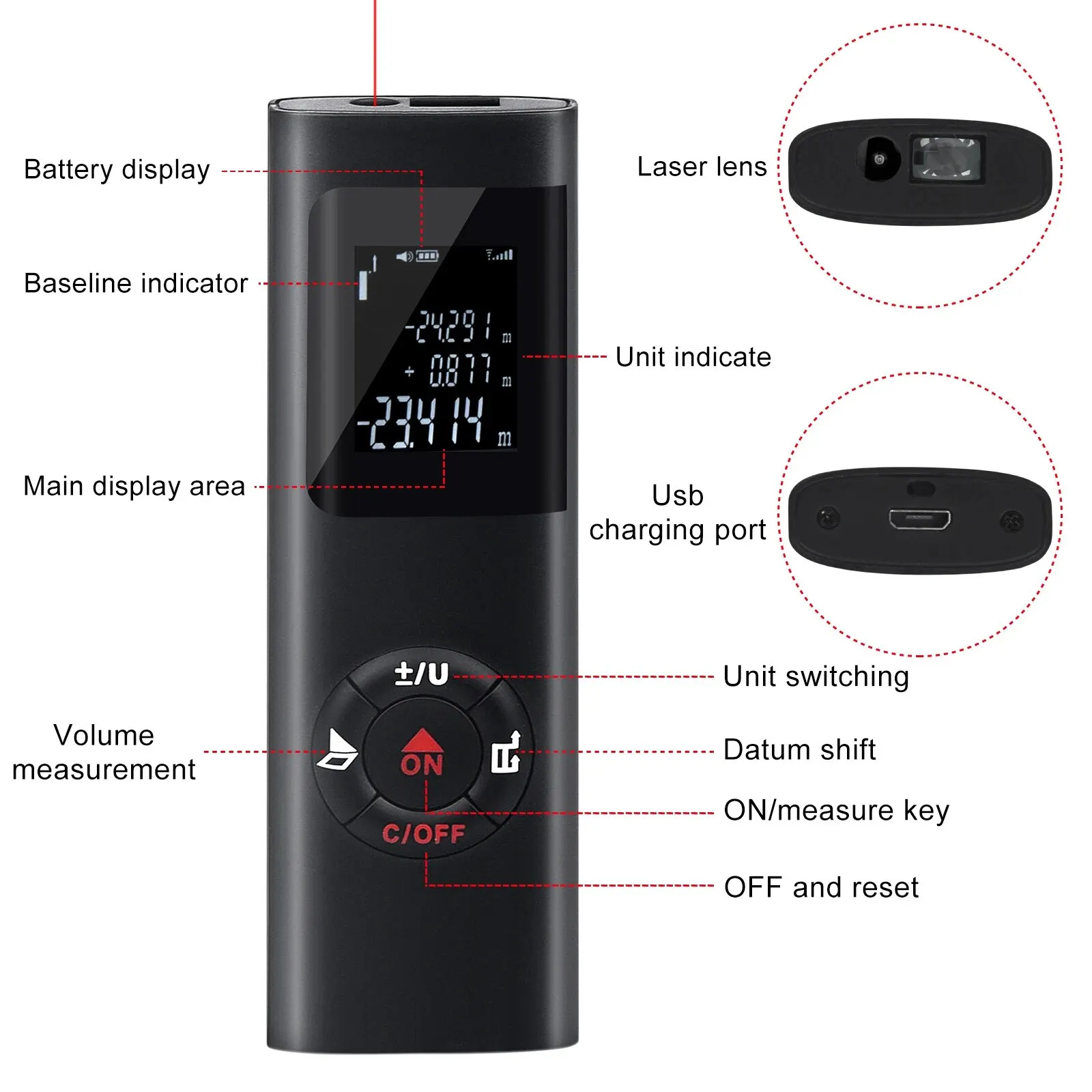 40M/60M Mini Smart Laser Dista - Industrial Laser Rangefinder ulasan dan harga