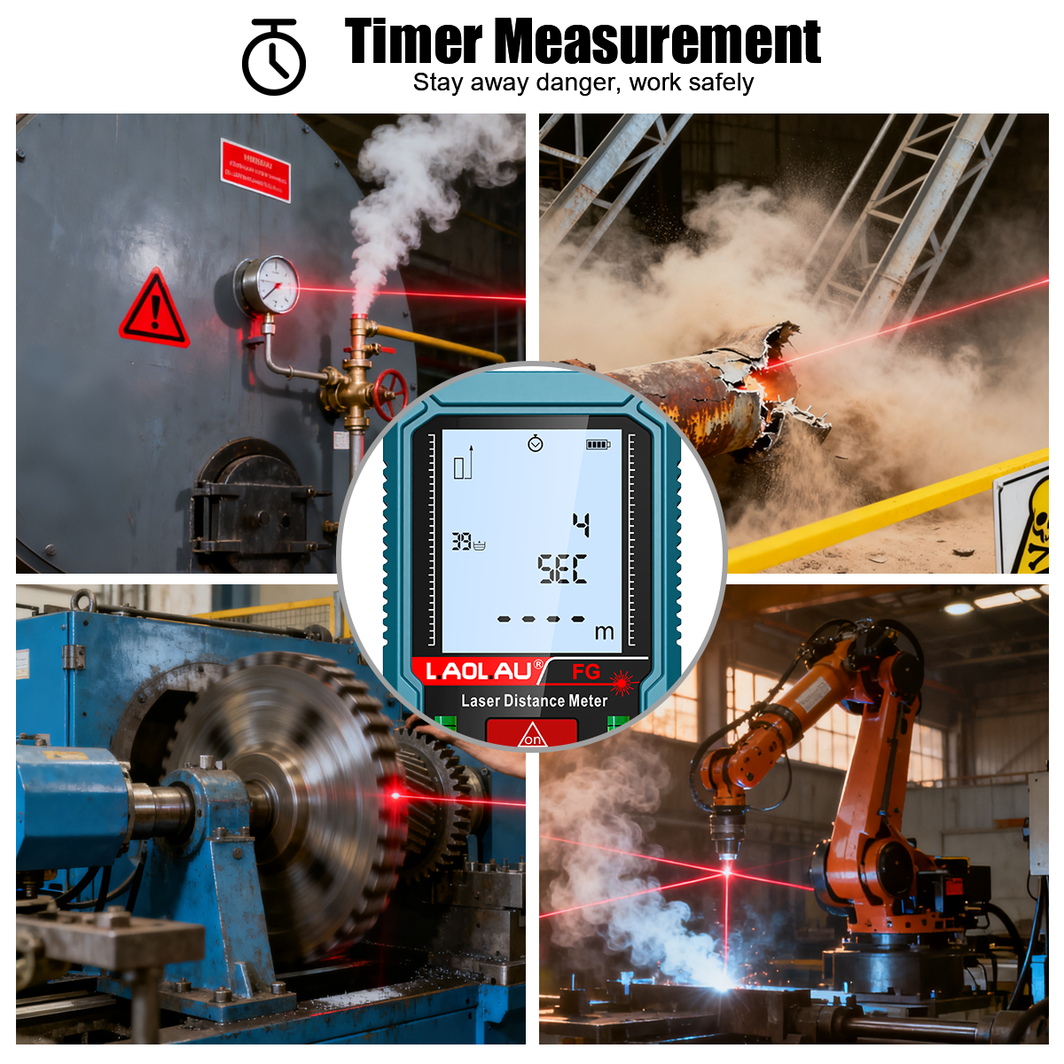 Laser Meter Digital Tape Timer - Industrial Laser Rangefinder ulasan dan harga