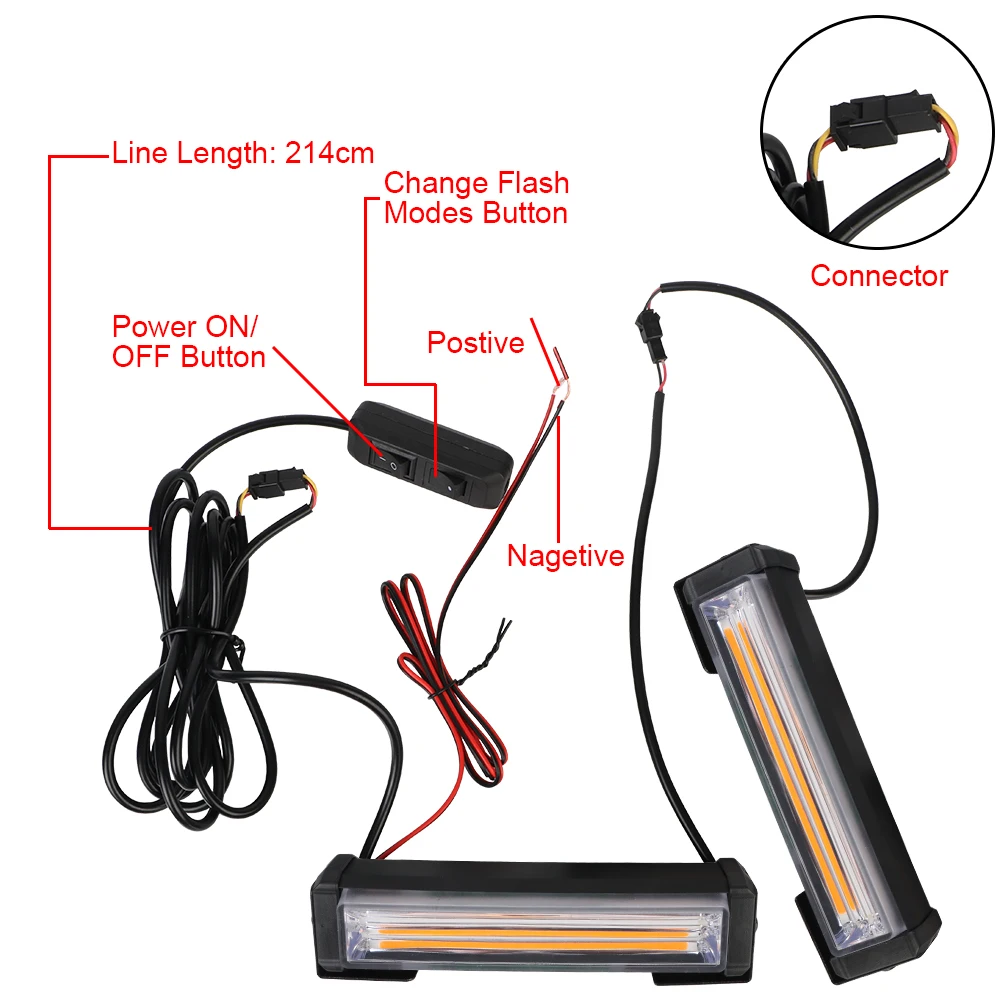 2Pcs COB Car Strobe Warning Li - Industrial Laser Pointer 24V ulasan dan harga